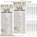 25 Pack Christian Gifts for Women Men, Bible Verse Pens Bulk, Religious Gifts, Bible Emergency Numbers Pens for Church, Sunday School Study, VBS, Women Ministry