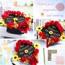 Hoteam DIY Graduation Cap Decorations Kit Included Faux Flowers 3D Butterfly Self Adhesive Rhinestones Glitter Alphabet Letter Stickers for 2026 Grad Cap Topper Party Gifts Decor(Red Yellow)