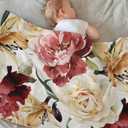 Rose Watercolor Flowers Baby Blanket Ultra Soft Throw Blanket All Season Warm Light Weight Cozy Plush Blankets for Home Bedroom Sofa Chair Travel, 40"X30"
