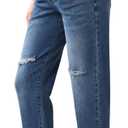 POSHGLAM Women's Maternity Boyfriend Jeans Over Belly Stretch Comfy Loose Casual Denim Pants with Pockets for Everyday Wear (XL)