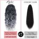Ombre Gray Ponytail hairpiece for black women Drawstring Long Curly Pony Tail Hair Extainson Fake Ponytail Extensions Gray Drawstring Ponytail for Black Women(Sliver Gray mix 6 OZ)