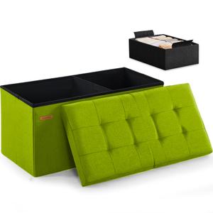 HAUSFRAU Ottoman with Storage Bench Folding Foot Rest Stool Teal