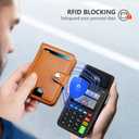 nuoku Mens Wallet, Credit Card Holder for Men, Bifold RFID Blocking Aluminum Slim Wallet for Men with Cash Strap (Brown)