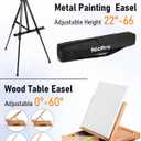 Nicpro 158PCS Deluxe Art Painting Kit with Metal and Solid Beech Wood Easel, Acrylic, Oil & Watercolor Paint Set, Paint Brushes, Canvas, Palette, Paper Pad, Professional Art Set for Adults Artist, 11 X 14 , 8 X 10