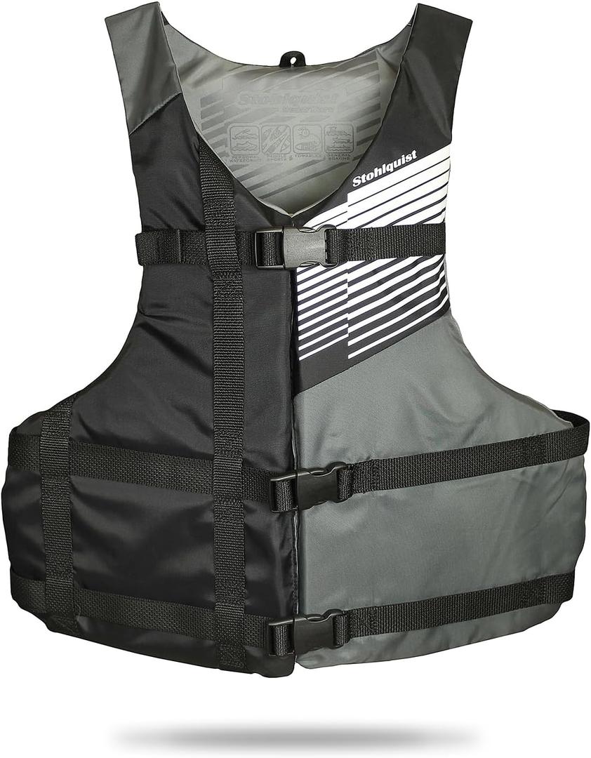 Stohlquist Fit Youth Life Jacket - Coast Guard Approved, High Mobility PFD, Buoyancy Foam, Fully Adjustable for Children Around 75-125 lbs, Young Adult