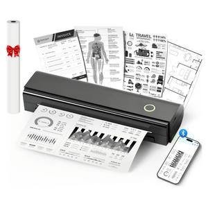 Portable Printers Wireless for Travel, N80 Wireless Thermal Printer Bluetooth Inkless Printer Support 8.5" X 11" US Letter & A4, Compatible with iOS, Android, Laptop