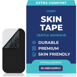 6 Pack VIORY Skin Tape (30 Ct) - Pain Free Removal, Hypoallergenic, Latex Free & Gentle - Skin Friendly Adhesive Cotton Tape