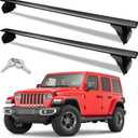 Roof Rack Cross Bars for 2007-2026 Jeep Wrangler JK JL/Gladiator JT 396lbs Lockable Roof Rails Crossbars Anti-Theft Roof Rackfor Cargoes, Bicycles, Kayaks, Luggage Racks, Suitcases, Canoes