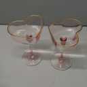 2 Pcs Heart Shaped Coupe Glasses - Martini Glasses with Golden Rim - 8 oz Coupe Glasses Cocktail Glassware Set for Wedding, Mothers Day, Birthdays, Anniversary (Pink)