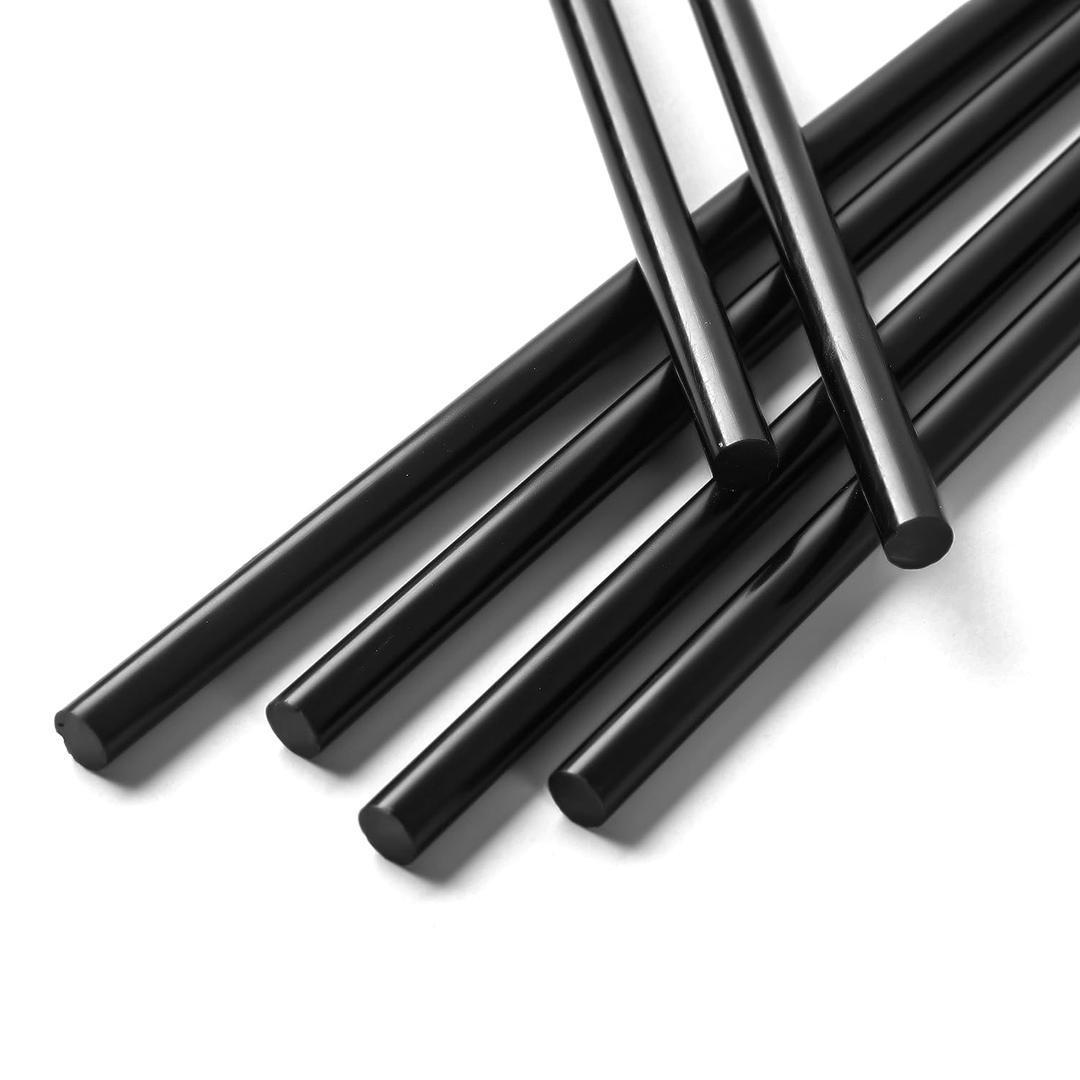 Acetal Copolymer Plastic Round Delrin Rod 1/4" Diameter, 12" Length - Black Color - Pack 6 (0.25in12in, 6)