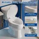 Clirass Raised Toilet Seat with Bidet Attachment,Elongated - Non-Electric Bidet with Dual Nozzles - Elevated Toilet Risers for Seniors & Limited Mobility - Easy Install & Clean