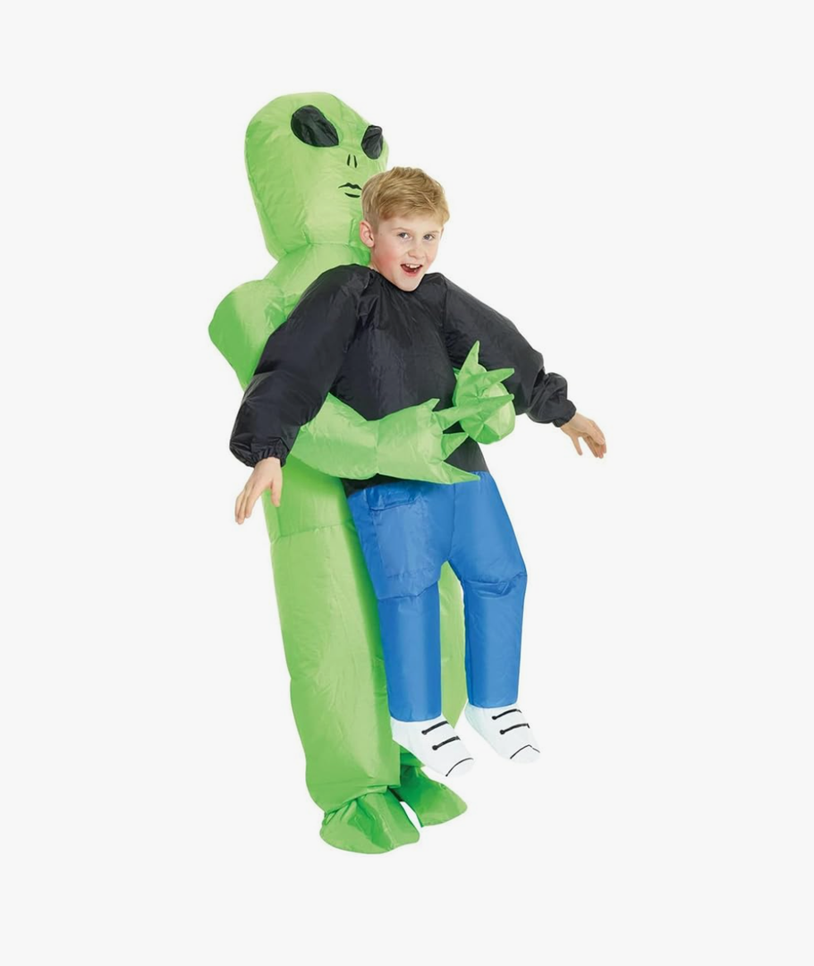 Morph Kids Inflatable Alien Costume, Blow Up Alien Outfit for Children, Abducted by Aliens Dress Up Costume, One Size
