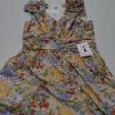 GRACE KARIN 2025 Women's Summer Floral Print Dress Sleeveless Casual Flowy Sundress A Line Ruffle Wedding Guest Outfit (Blue Yellow Floral) S