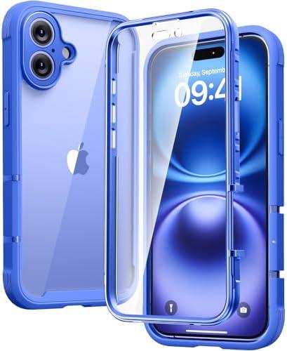 Diaclara Designed for iPhone 16 Plus Case, Full Body Rugged Case with Built-in Touch Sensitive Anti-Scratch Screen Protector, Upgraded [Full Camera Protection] for iPhone 16 Plus 6.7" (Ultramarine)