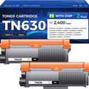 TN630 Toner Cartridge Black 2-Pack Printer Replacement Compatible for Brother TN-630 TN660 TN-660 HL-L2380DW HL-L2320D HL-L2340DW DCP-L2540DW MFC-L2700DW MFC-L2720DW HL-L2300D HL-L2360DW MFC-L2740DW