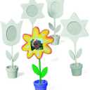 Fun Express DIY Paintable Wood Flower Picture Frames 12 Pack - Wooden Flowers Photo Holders for Spring Crafts, Mother's Day & Kids Art Projects | 6.5-7" Craft Kit for Classroom Activities