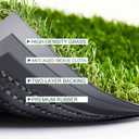 Artificial Grass Rug 4FTx6FT(24 Square FT) Fake Grass Pet Dog Mat Pad with Drain Holes Realistic Indoor Outdoor Astroturf Garden Lawn Landscape Patio Synthetic Turf Mat Thick Faux Grass