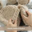8 Pack Chunky Chenille Yarn for Crocheting & Knitting, 29.5yds 5 oz Each Skein Soft Fluffy Kitting Set, Thick Velvet Plush Yarn for Handcrafts Weaving Making Blankets (Khaki)
