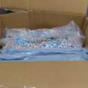 Full Size Comforter Sets-7 Pieces Puff Marigold Blue Floral Bedding Set for All Seasons, Shabby Chic Farmhouse Bed in a Bag Full with Floral Comforter, Sheets, Pillowcases & Shams