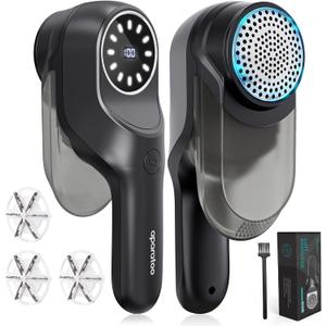 Fabric Shaver, Lint Remover, Lint Shaver with 2 Speeds 3 Replaceable Blades, Sweater Shaver, Clothes Shaver, Fabric Pilling Remover, Fabric Shaver for Furniture, Electric Lint Remover for Clothes (Black)