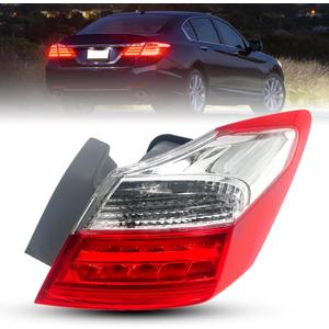 Tail Light Assembly Fit for 2013-2015 Honda Accord Sedan EX-L Touring Right Passenger Side Outer Tail Light Brake Turn Signal Back Up Bulb Replaces 33500T2AA12, 33500-T2A-A12, 33500 T2A A12, HO2805103