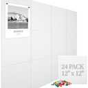 Large Cork Board Felt Wall Tiles 24 Pack, 70"x47" Felt Bulletin Board Pin Board with 48 Safe Removable Adhesive Tabs, 60 Push Pins, Alternative Cork Board for Walls Home Office, White