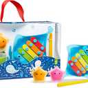 Munchkin Bath Beats Bath Toy, Musical Set Includes Xylophone, Bath Drum & Shakers, Fun for Babies, Toddlers and Kids