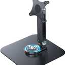 Portable Monitor Stand VESA 75x75mm Holes M4 Anti-loss Screws, Aluminum Alloy Base, Fits 7" to 18.5" Inch Small Monitors, Black Desk Mount (Not Fits100x100mm)