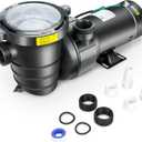 1.5 HP In/Above Ground Swimming Pool Pump, 110V 5580GPH Single Speed Pool Water Pumps lnground Above Ground with Filter Basket