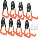 8 Pack Heavy Duty Garage Hooks Storage Organizer Wall Mount Power and Garden Tool Hangers, for Hanging Ladders, Ropes, Hose, Bulk Items