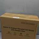 Heated Cat House for Outside, Insulated Weatherproof Heated Outdoor Cat House with Waterproof Eaves & Escape Door, Elevated Outdoor Cat Shelter for Feral Stray Cat (Green, 16.5"x12.6"x16.9")