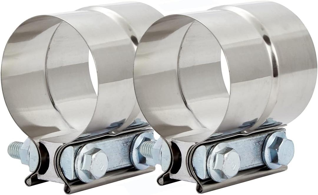 1PCS Lap Joint Band Clamps,Exhaust Muffler Clamp, Exhaust Pipe Clamps preformed Stainless Steel (2")