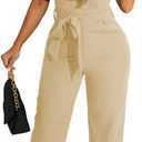 HBQ Womens Casual One Piece Jumpsuits V-Neck Sleeveless Ruffle Elegant Romper Wide Leg Pant Sexy Party Clubwear Overalls, XL