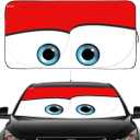 Gven Windshield Sun Shade Universal Fit for Car Window Sunshades Cover Automotive Interior Sun Protector Accessories for Compact& Midsize Sedan, Com& Subcompact SUV, Small Pickup, Wagon(Red, S)