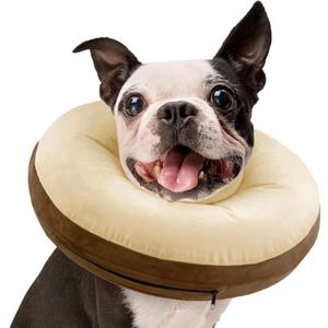 Kuoser Inflatable Dog Cone Collar, Soft Dogs Cone Alternative After Surgery, Dog Donut Collar to Stop Licking, Inflatable Puppy Cone Neck Pillow, Comfortable E-Collar for Small Medium Large Dogs, M