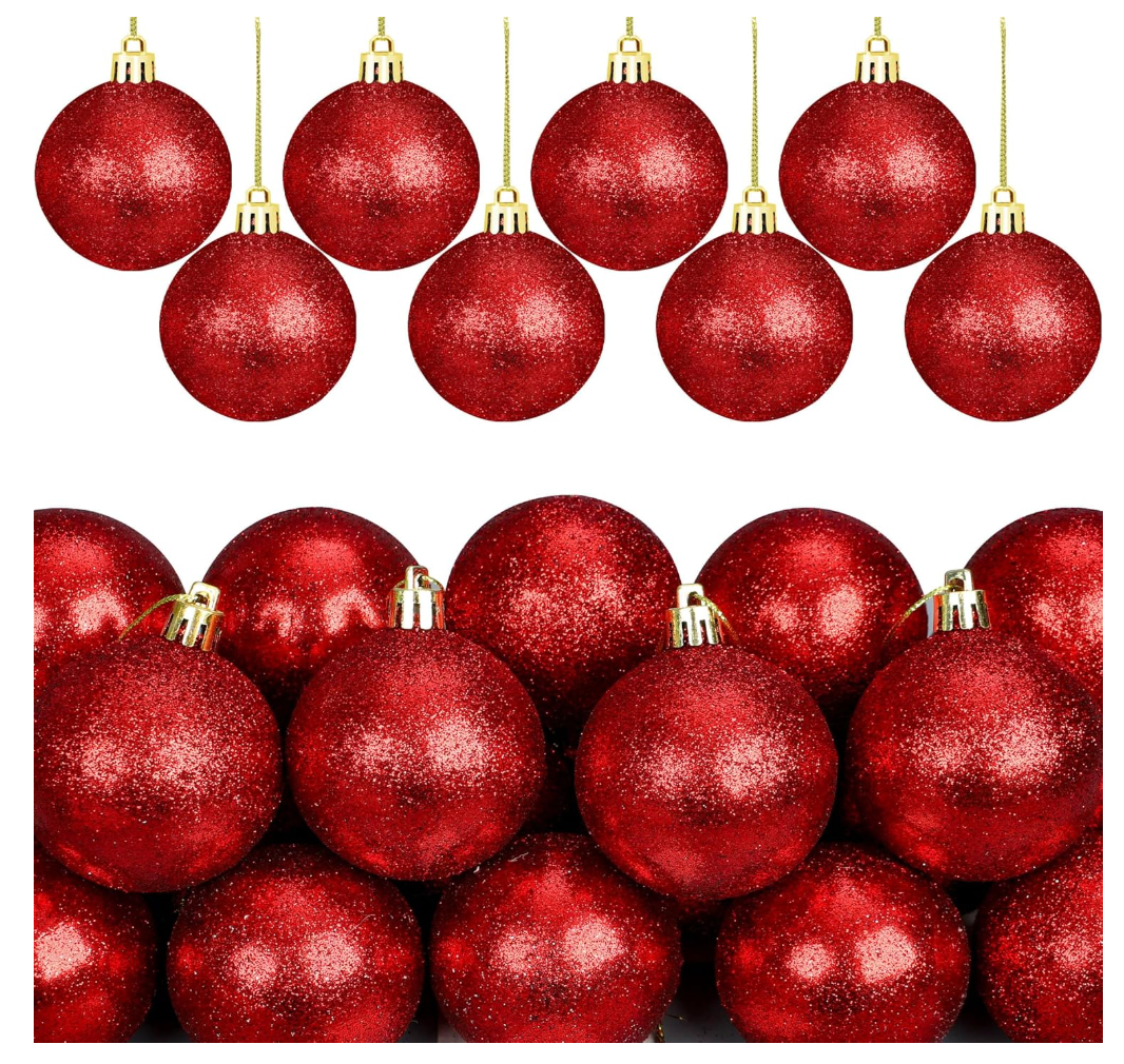 12 PCS Christmas Bal and Home Decor Red
