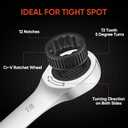 TICONN 12PCS Ratcheting Wrench Set, Professional Slim Profile Mechanic Cr-V Ratchet Wrench Set with Organizer Rack (12PCS Inch (SAE))