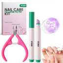 Ceramic Cuticle Oil Pusher Pen: 3-in-1 Nail Cuticle Buffer Pens with Cuticle Nipper for Hangnails, Dry & Nails, Moisturize Strengthen Brighten Nails Care