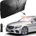 Car Windshield Sun Shade Umbrella, Reflective Sunshade for Front Window Blocks UV Rays Heat Keep Vehicle Cool, Foldable Shade Front Windshield Car Accessories Interior (55x31 Inches)