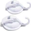 2 Pcs Suction Cup Hooks for Shower, Heavy Duty Shower Hooks for Inside Shower, No Drill Towel Hooks for Bathrooms, Hanger Suction Hooks for Wall, Glass Window, Loofah(White)