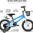 JOYSTAR Pluto 14 Inch Kids Bike with Light Up Training Wheels, Kids' Bicycle for Boys Girls Age 3-5 Years, Children Bikes, Blue