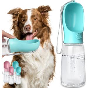 Kalimdor Dog Water Bottle, Leak Proof Portable Puppy Water Dispenser with Drinking Feeder for Pets Outdoor Walking, Hiking, Travel, Food Grade Plastic (19oz Blue)