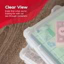 IRIS USA Board Game Storage Craft Organizer Box with Snap-Tight Latch Lid, 4-Pack Portable Plastic Case Bin for Puzzles, Magazines, Hobbies, Art Supplies, Fits 8.5" x 11" & A4 Papers, Slim, Clear