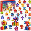 Alphabet Robots for Boys,ABC Letters Learning Education Toys for Toddlers,Christmas Countdown Advent Calendar for Kids,Alphabots Deformation Fine Motor Skill Preschool Toy Gift for New Year birthday