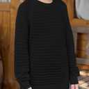 Girls Knit Sweaters Kids Fashion Chunky Crewneck Pullover Jumper Tops 5-14 Years, 130 (Black)