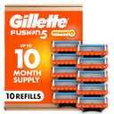Gillette Fusion5 Power 5-Blade Razor Blade Refills for Men with Precision Trimmer, 12 Count