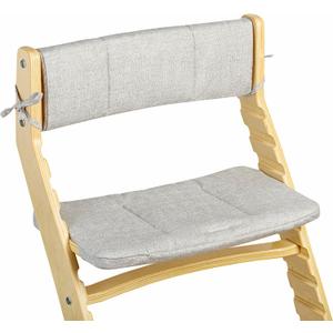 Fornel High Chair Cushion, Wooden Chair Seat Cover with Back Rest, Washable Cotton, Adjustable (Grey)