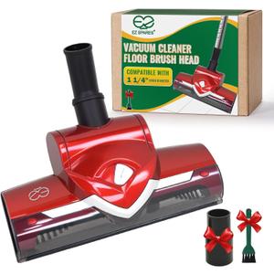 EZ SPARES Replacement Turbo Brush Head, Universal Vacuum Cleaner Brush, 1 1/4,1 3/8 Inch, Compatible with Most Vacuum Brands, Hoover Eureka Royal, Rainbow Shop Vac, As Christmas New Year Gift(Festive Red)