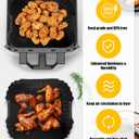 Upgraded Air Fryer Silicone Liners for Ninja Crispi FN101GY/FN101SG/FN101ST,Non-Stick Reusable Ninja Glass Air Fryer Accessories,Big Liner for 4 QT Container & Small Liner for 6 Cup Container, Black