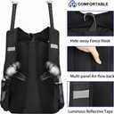 DAFISKY Baseball Bag Softball Backpack - Youth Adult T Ball Bat Equipment Bag with Bat Helmet Holders, Shoe Compartment